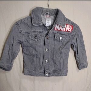 Boys 4T Marvel Denim Jacket Comic Ironman Thor Captain America Black Panther